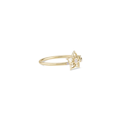 Solid Gold Flower Diamond Ring Made in NYC – Isa Foxx